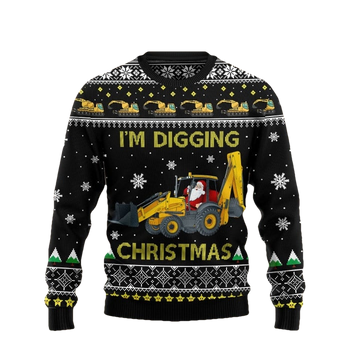 I'm Digging Excavator Ugly Christmas Sweater - Moonbestprint