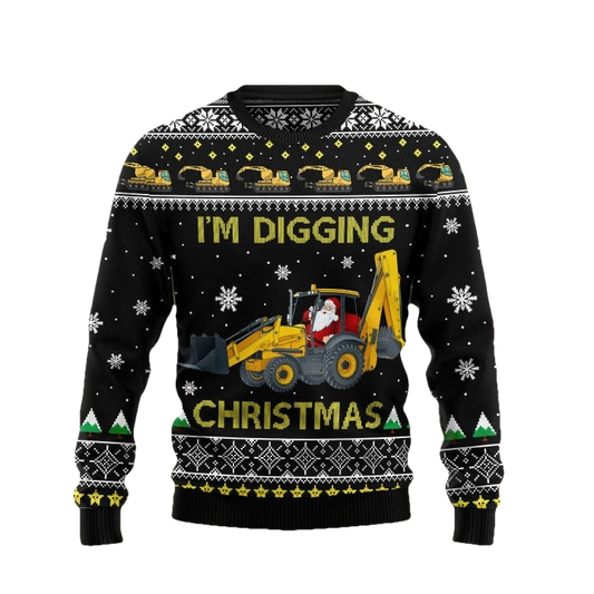 I'm Digging Excavator Ugly Christmas Sweater - Moonbestprint