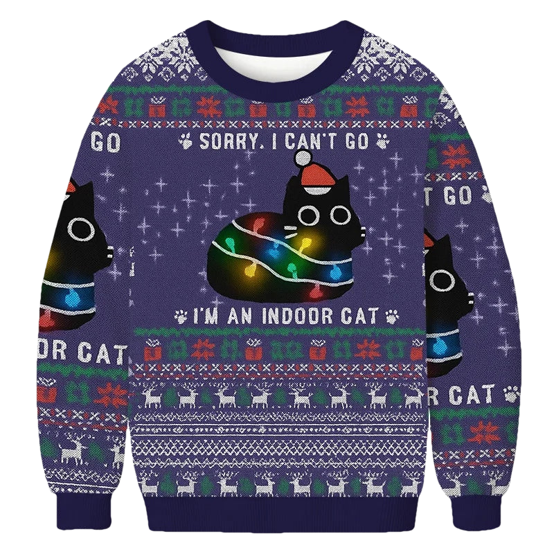 I'm An Indoor Cat Funny Christmas Ugly Sweater - Moonbestprint