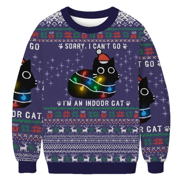 I'm An Indoor Cat Funny Christmas Ugly Sweater - Moonbestprint