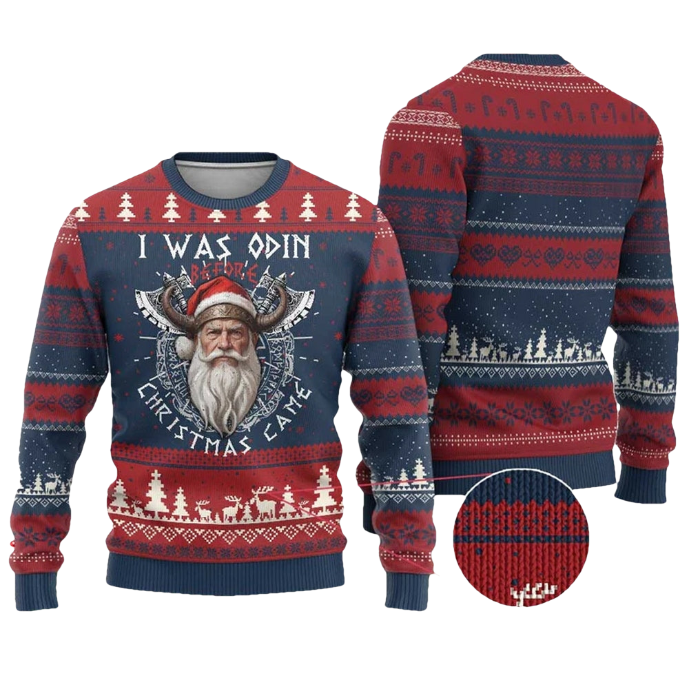 I Was Odin Before Christmas Came Viking Ugly Sweater - Moonbestprint