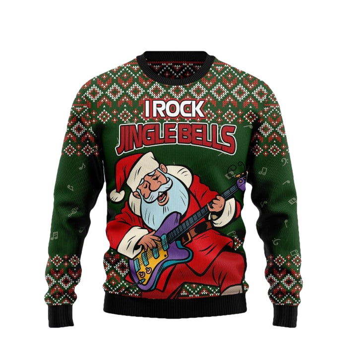 I Rock Jingle Bells Ugly Christmas Sweater - Moonbestprint