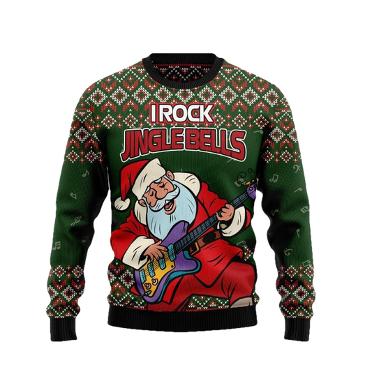 I Rock Jingle Bells Ugly Christmas Sweater - Moonbestprint