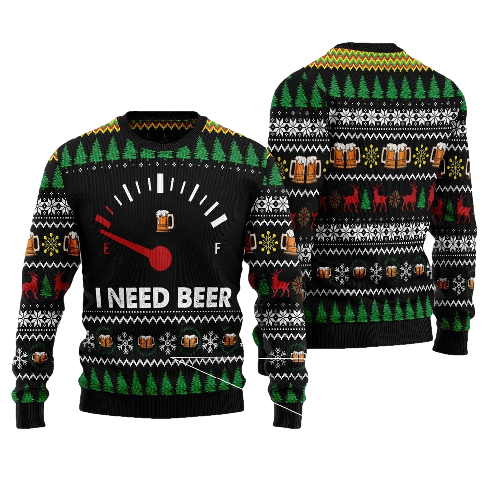 I Need Beer Ugly Christmas Sweater - Moonbestprint