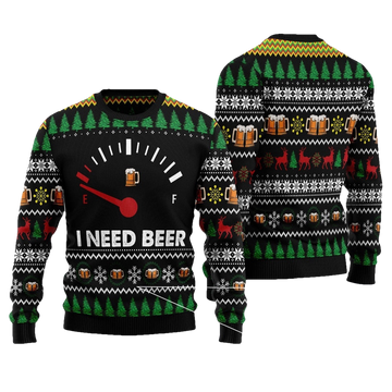 I Need Beer Ugly Christmas Sweater - Moonbestprint