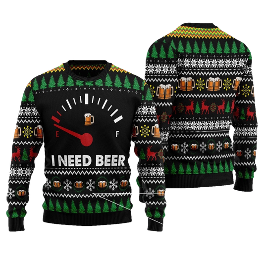 I Need Beer Ugly Christmas Sweater - Moonbestprint