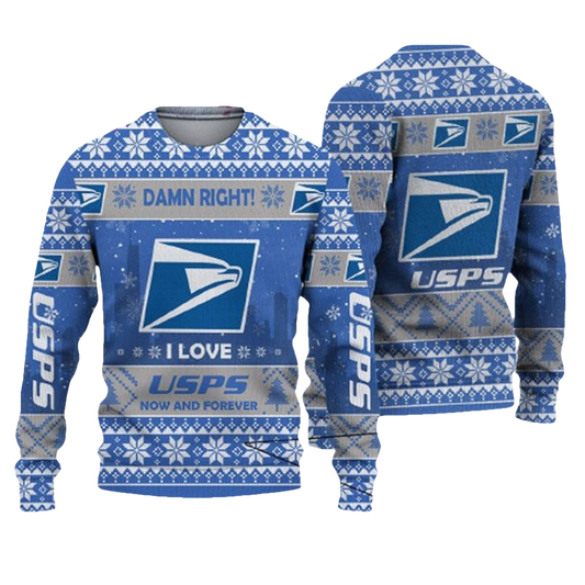 I Love USPS Ugly Christmas Sweater - Moonbestprint
