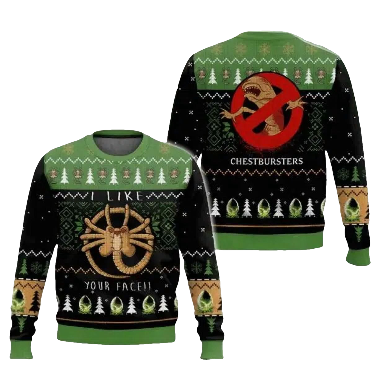 I Like Your Face Alien Facehugger Ugly Christmas Sweater - Moonbestprint