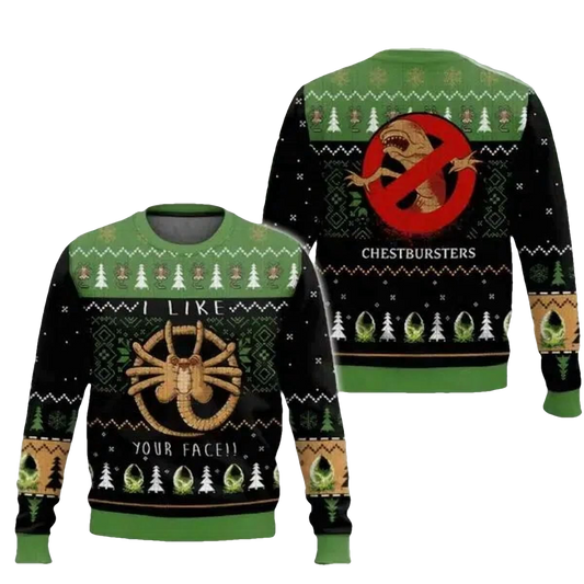 I Like Your Face Alien Facehugger Ugly Christmas Sweater - Moonbestprint