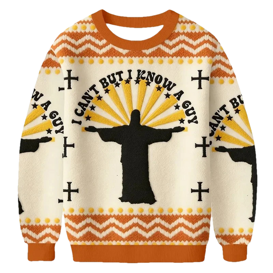 I Cant But I Know A Guy Jesus Christian Ugly Sweater - Moonbestprint