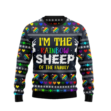 I Am The Rainbow Sheep Of Family LGBT Ugly Christmas Sweater - Moonbestprint