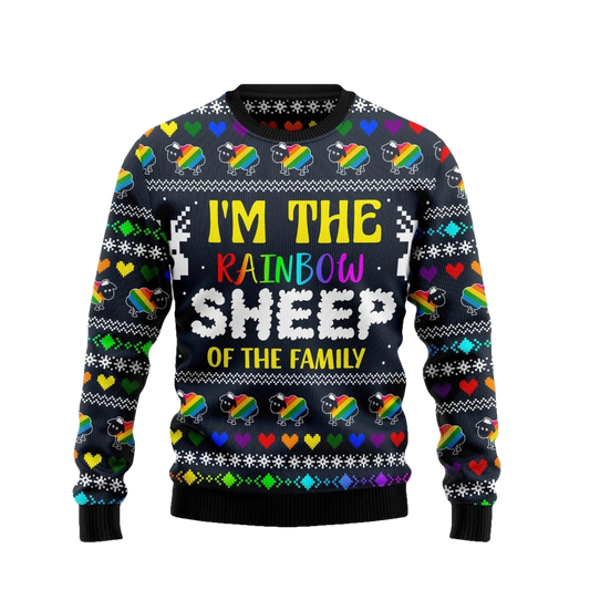 I Am The Rainbow Sheep Of Family LGBT Ugly Christmas Sweater - Moonbestprint