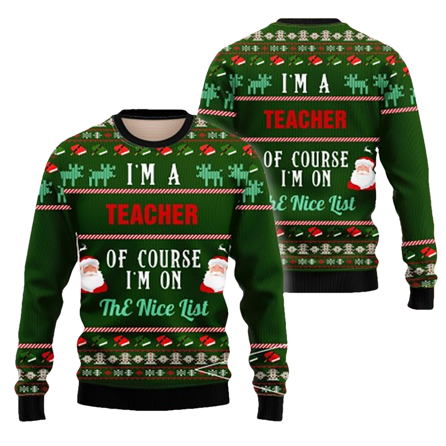 I Am A Teacher Ugly Christmas Sweater - Moonbestprint