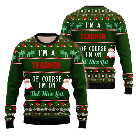 I Am A Teacher Ugly Christmas Sweater - Moonbestprint