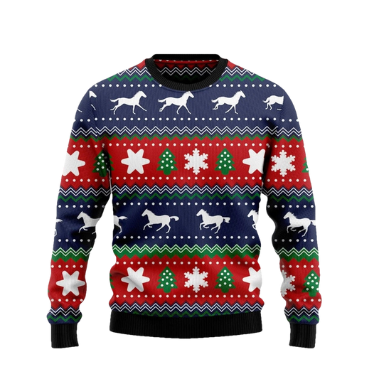 Horse Running Ugly Christmas Sweater - Moonbestprint