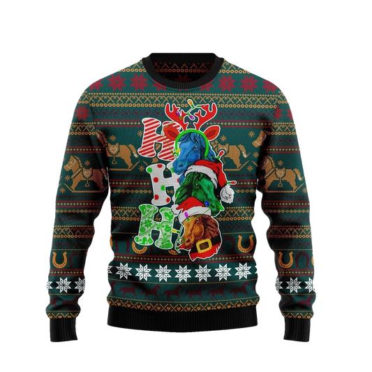Horse Ho Ho Ho Ugly Christmas Sweater - Moonbestprint