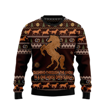Horse Dashing Through The Snow Ugly Christmas Sweater - Moonbestprint