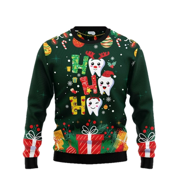 Hohoho Teeth Dentist Ugly Christmas Sweater - Moonbestprint