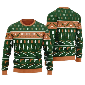 Ho Ho Ho Gun Christmas Ugly Sweater - Moonbestprint