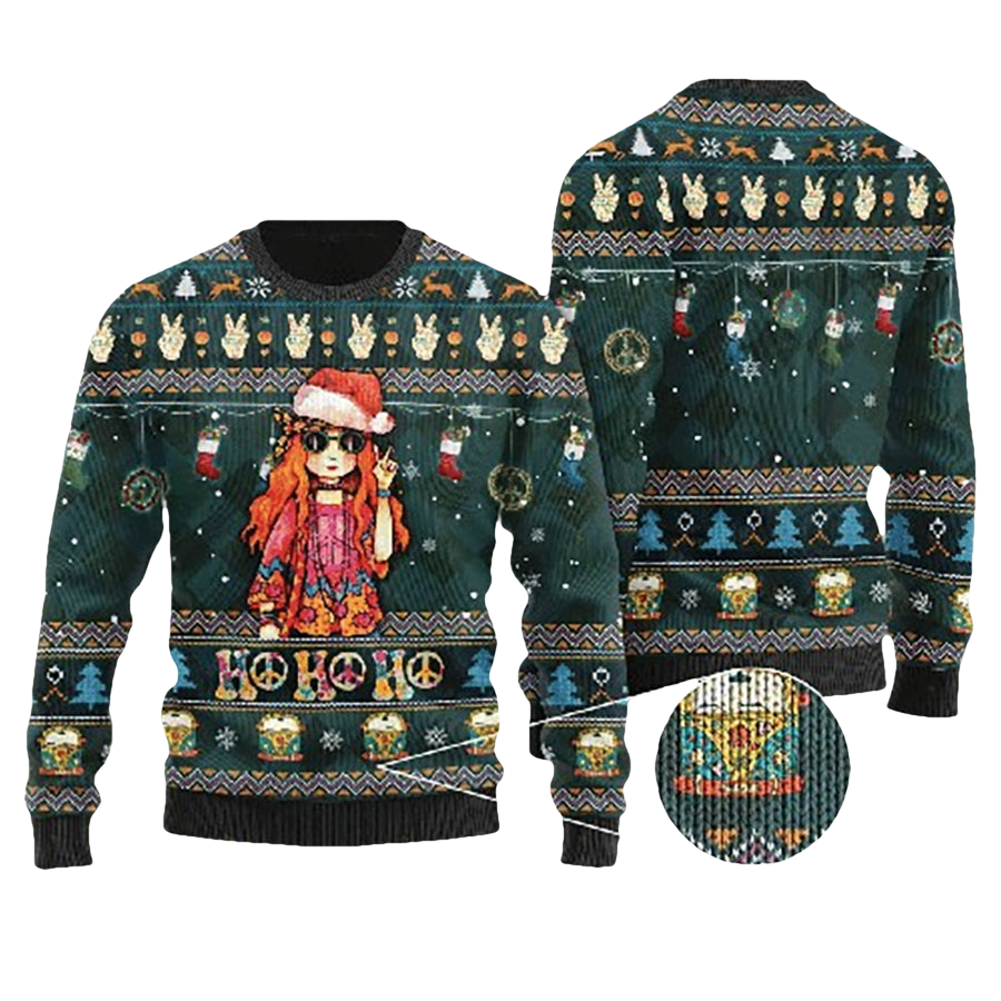 Hippie Lovers Ugly Christmas Sweater - Moonbestprint