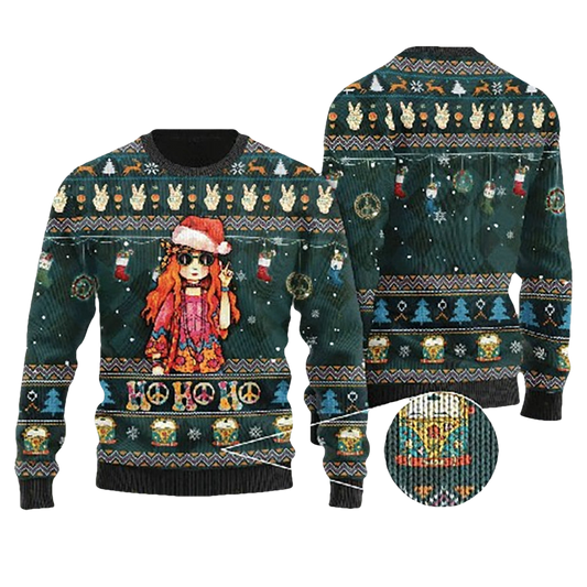 Hippie Lovers Ugly Christmas Sweater - Moonbestprint