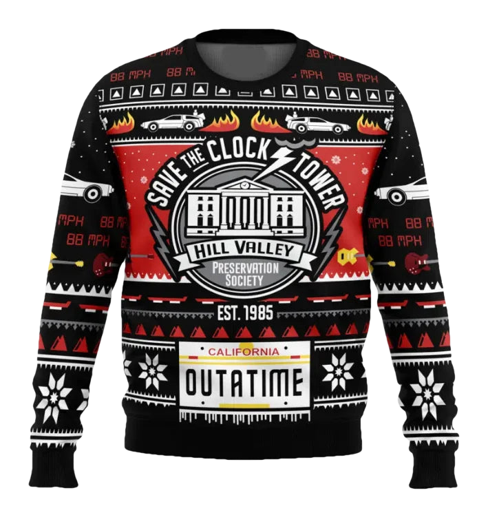 Hill Valley Back To The Future Ugly Christmas Sweater - Moonbestprint
