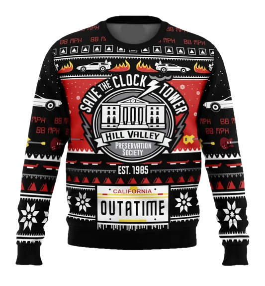 Hill Valley Back To The Future Ugly Christmas Sweater - Moonbestprint
