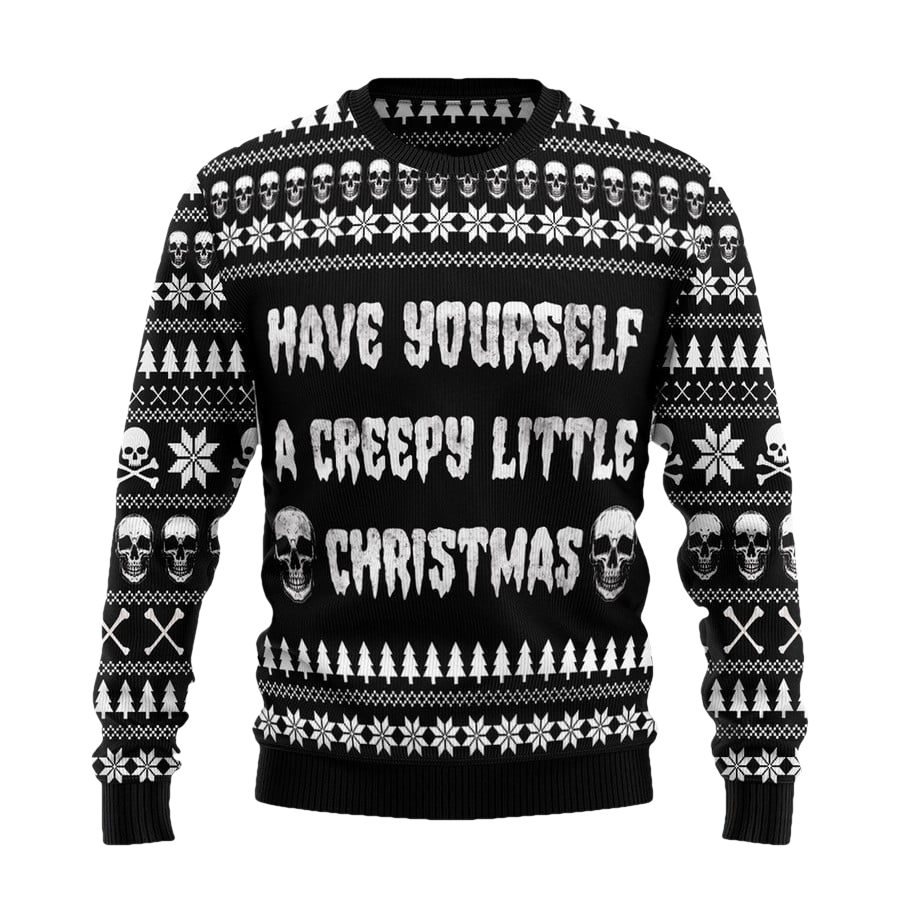 Have Yourself A Creepy Little Christmas Skull Ugly Sweater - Moonbestprint