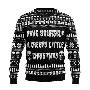 Have Yourself A Creepy Little Christmas Skull Ugly Sweater - Moonbestprint