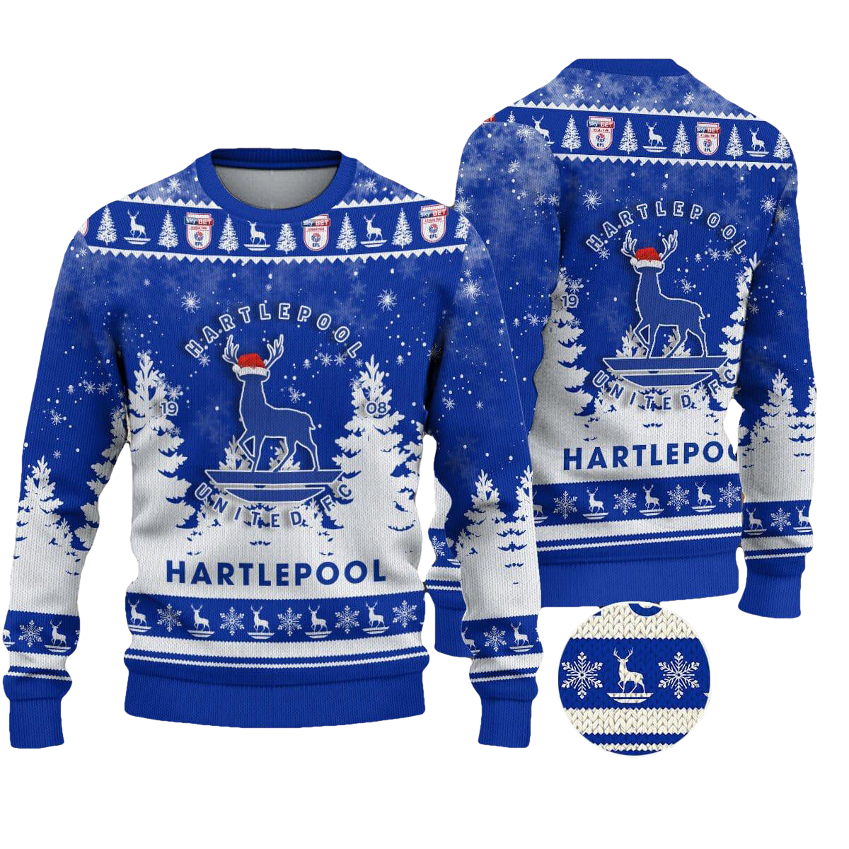Hartlepool United Ugly Christmas Sweater - Moonbestprint