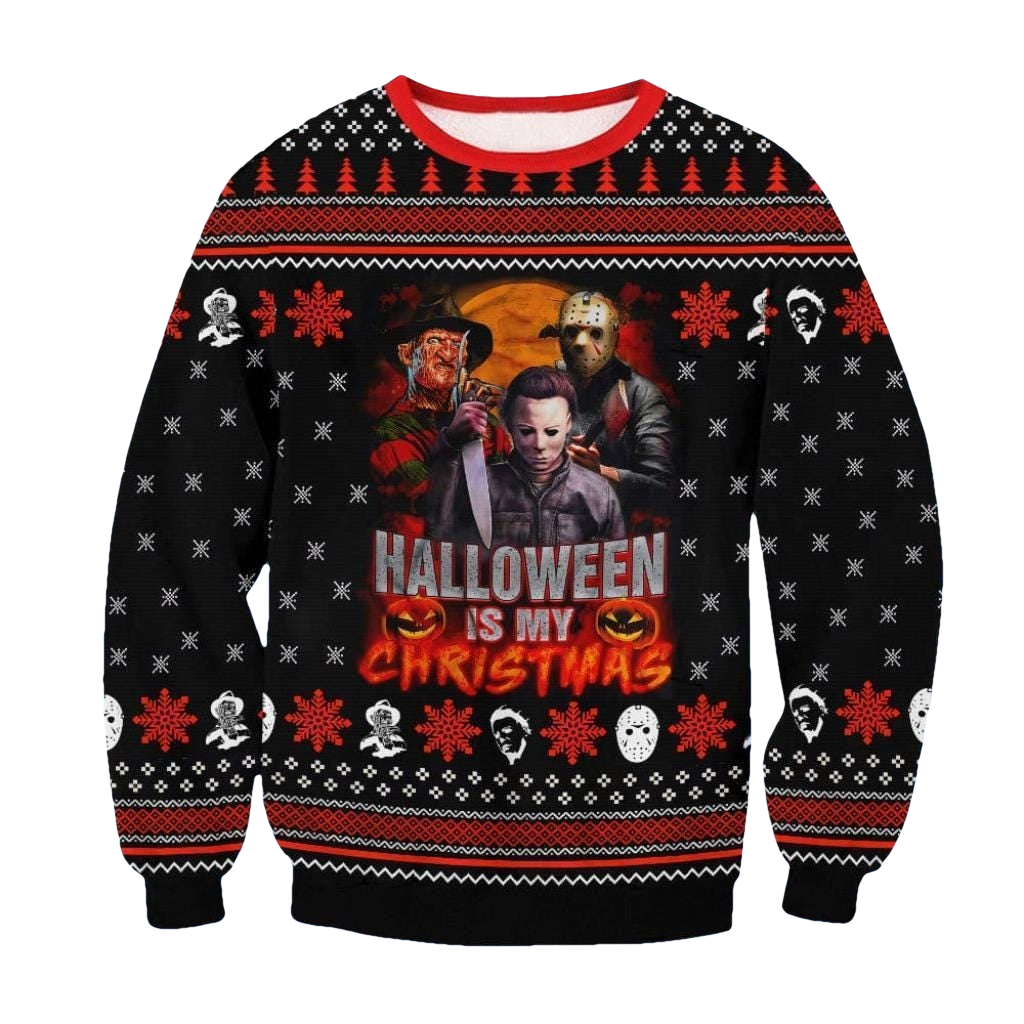 Halloween Is My Christmas Horror Movie Ugly Sweater - Moonbestprint