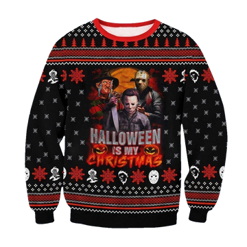 Halloween Is My Christmas Horror Movie Ugly Sweater - Moonbestprint