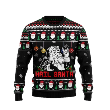 Hail Santa Ugly Christmas Sweater - Moonbestprint