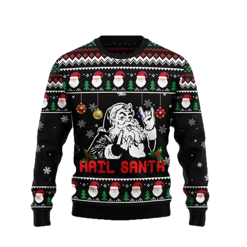 Hail Santa Ugly Christmas Sweater - Moonbestprint