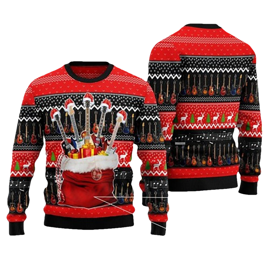 Guitar Xmas Ugly Christmas Sweater - Moonbestprint