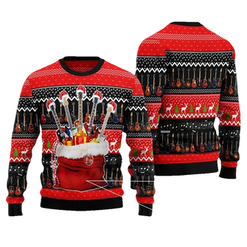 Guitar Xmas Ugly Christmas Sweater - Moonbestprint