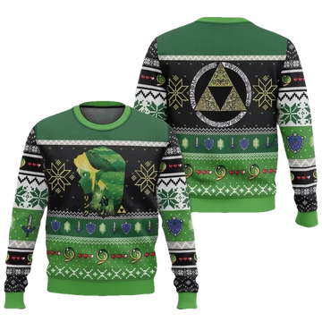 Green Link Legend of Zelda Christmas Ugly Sweater - Moonbestprint
