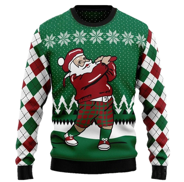 Golfer Santa Golf Ugly Christmas Sweater - Moonbestprint