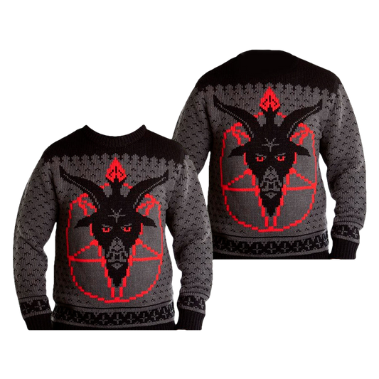 Goat Head Pentagram Ugly Christmas Sweater - Moonbestprint
