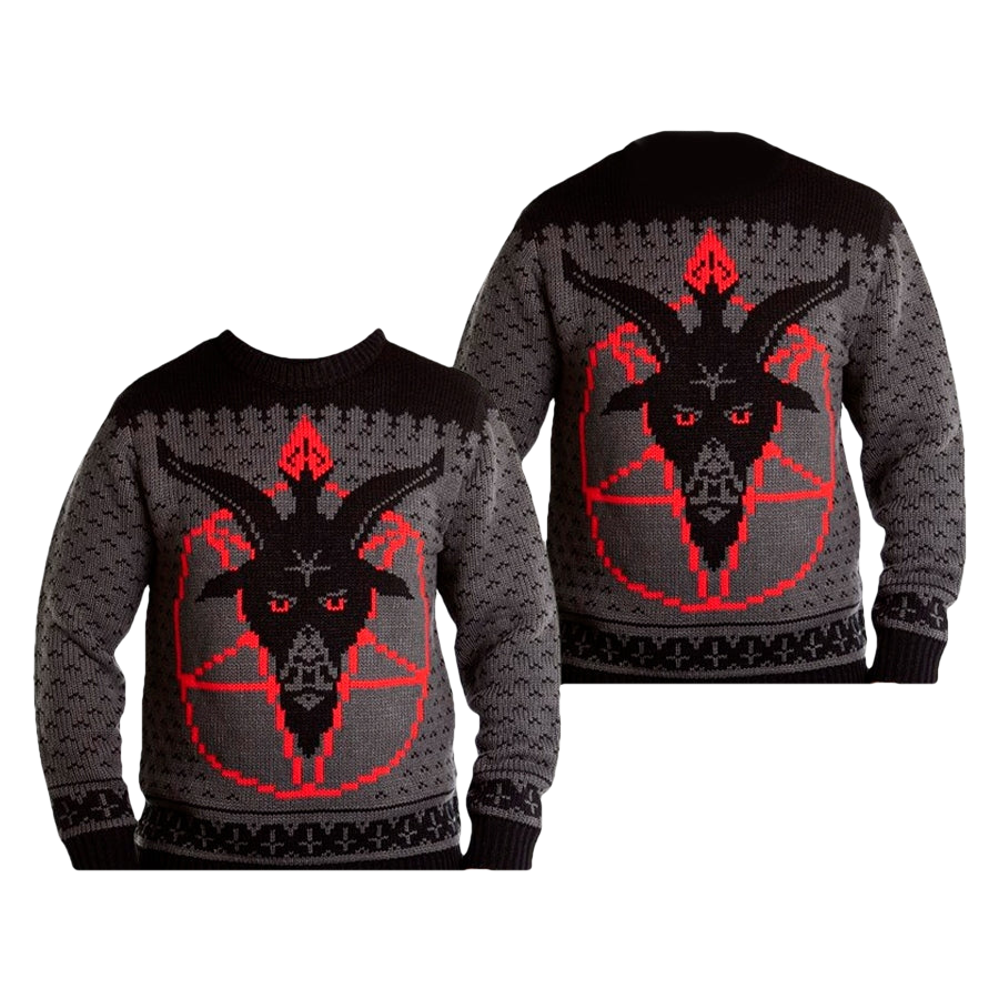 Goat Head Pentagram Satanic Ugly Christmas Sweater - Moonbestprint