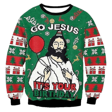 Go Jesus It's Your Birthday Funny Christmas Ugly Sweater - Moonbestprint