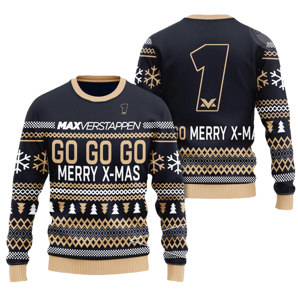 Go Go Go Max Verstappen Ugly Christmas Sweater - Moonbestprint