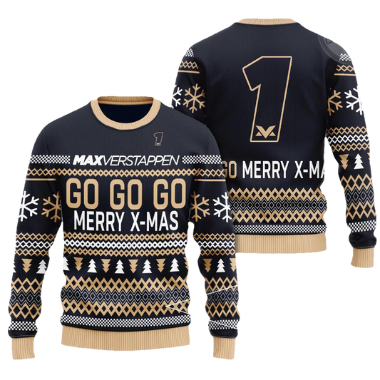 Go Go Go Max Verstappen Ugly Christmas Sweater - Moonbestprint