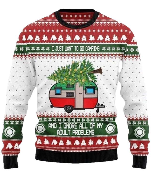 Go Camping Ugly Christmas Sweater - Moonbestprint