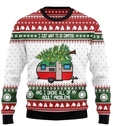 Go Camping Ugly Christmas Sweater - Moonbestprint