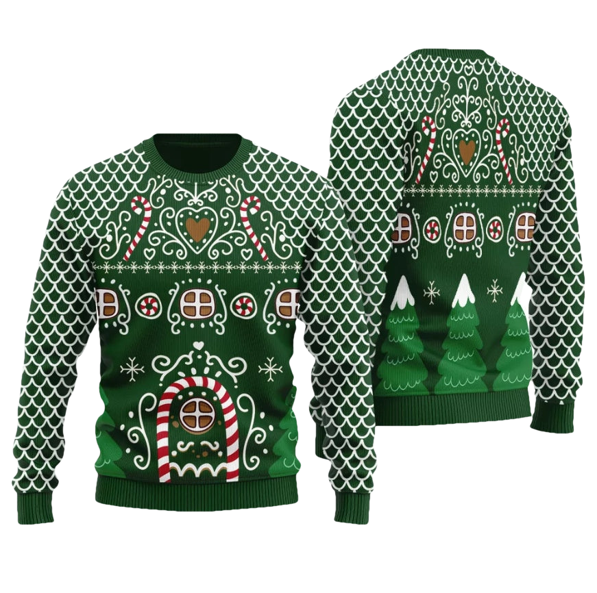Gingerbread House Ugly Christmas Sweater - Moonbestprint
