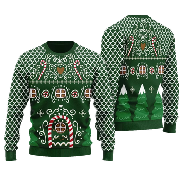 Gingerbread House Ugly Christmas Sweater - Moonbestprint