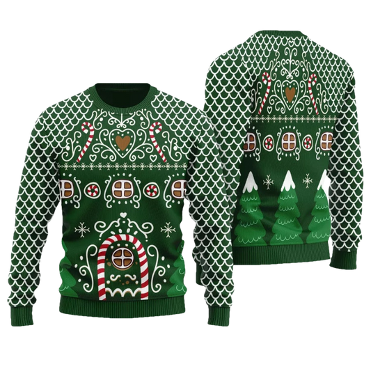 Gingerbread House Ugly Christmas Sweater - Moonbestprint
