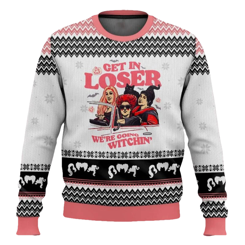 Get In Loser Hocus Pocus Ugly Christmas Sweater - Moonbestprint