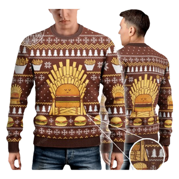 Game Of Fries Burger Lovers Ugly Christmas Sweater - Moonbestprint